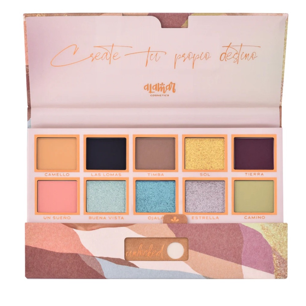 Alamar Cosmetics Destino Eyeshadow Palette Vibrant Colorful Shimmer Shadows
